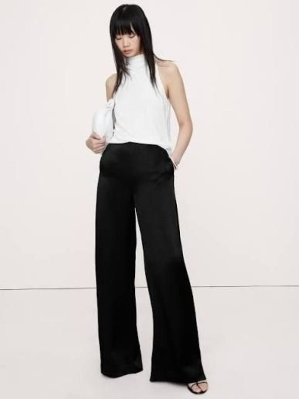BANANA REPUBLIC Wide Leg black Dress Pants Size 4 NEW NWOT